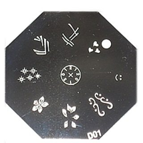Nail Art Stamping Schablone D01 zweifarbig Machine