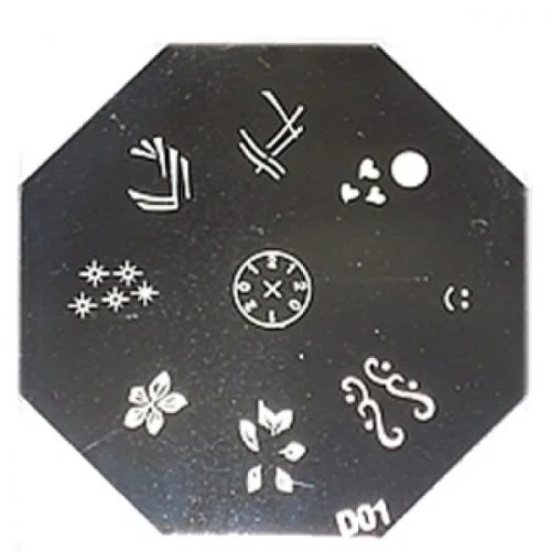Nail Art Stamping Schablone D01 zweifarbig Machine