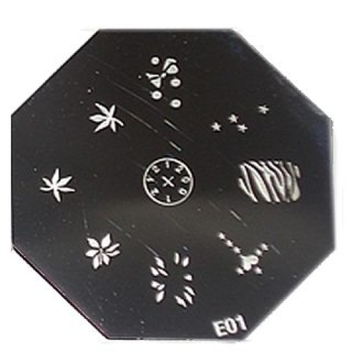 Nail Art Stamping Schablone E01 zebra