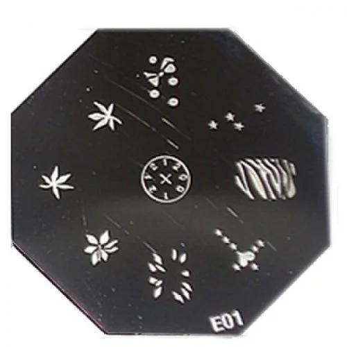 Nail Art Stamping Schablone E01 zebra