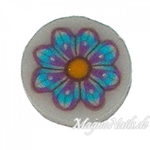 Fimo Stange - Blume blau-türkis