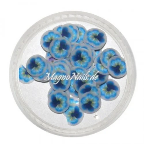 Einlegemotive - Fimo Shapes - Blume blau Nail Art Nails Nagel Nögel Nailart
