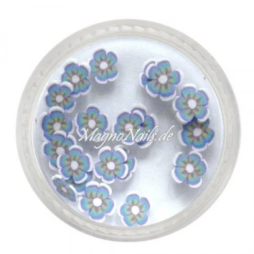 Einlegemotive - Fimo Blumen - Blumen blaubraun Nails Nagel Nögel Nailart