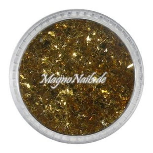 Feine Glitter Flakes dunkel gold metallic Nails Nagel Nögel Nailart