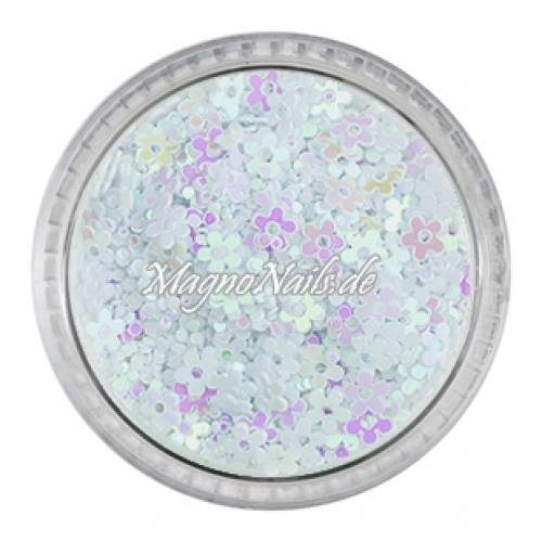 Glitter Shapes - Einlegemotive - Blumen weiß gelocht Nail Art Nails Nagel Nögel Nailart Einleger