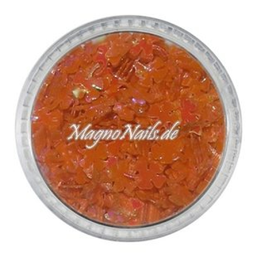 Glitter Shapes - Einlegemotive - Kleeblätter orange Nail Art Nails Nagel Nögel Nailart Einleger