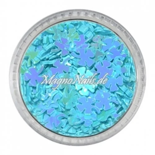Glitter Shapes - Einlegemotive - Kleeblätter türkis Nail Art Nails Nagel Nögel Nailart Einleger