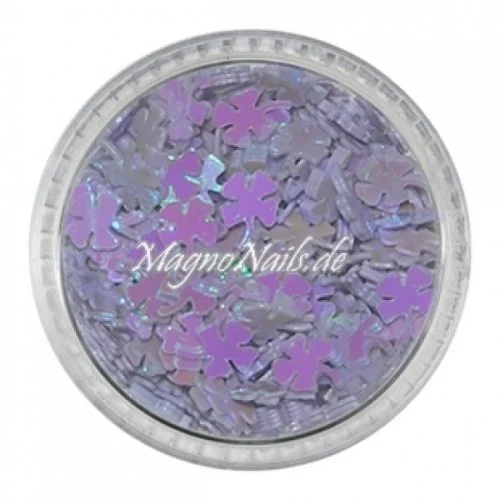 Glitter Shapes - Einlegemotive - Kleeblätter flieder Nail Art Nails Nagel Nögel Nailart Einleger