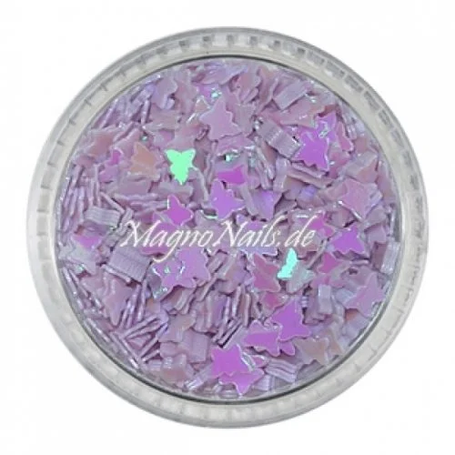 Glitter Shapes - Einlegemotive - Schmetterlinge lavendel Nail Art Nails Nagel Nögel Nailart