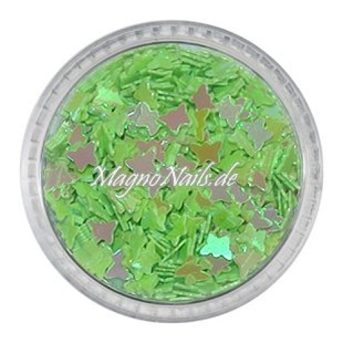 Glitter Shapes - Einlegemotive - Schmetterlinge apfelgrün Nail Art Nails Nagel Nögel Nailart