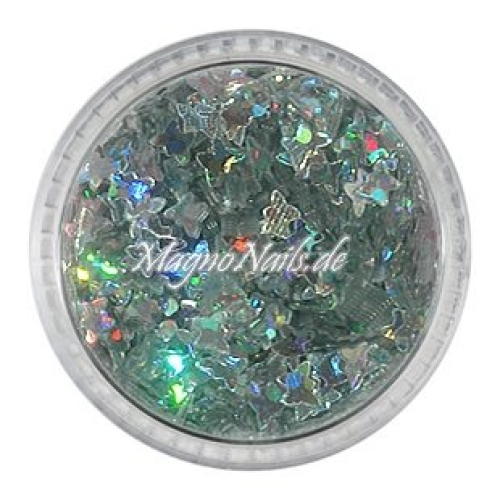 Glitter Shapes - Einlegemotive - Schmetterlinge silber Nail Art Nails Nagel Nögel Nailart