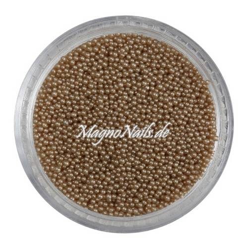 Nail Art Glasperlen - Glas Beads - hellbraun Nägel Nail art Nailart Nageldesign Nagel