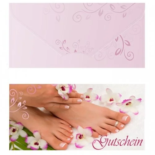 10 x Geschenk Gutschein Karten Nageldesign Fusspflege Fußpflege