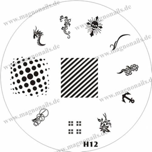 Nail Stamping Schablone H12