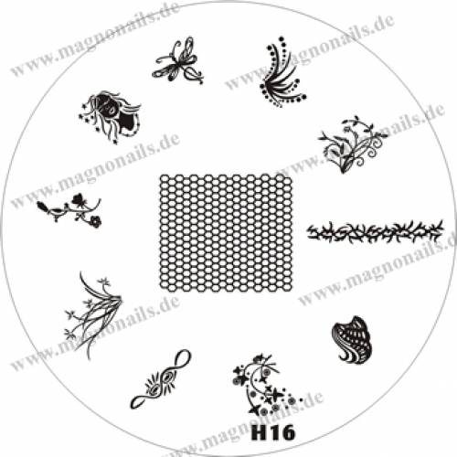 Nail Stamping Schablone H16