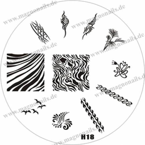 Nail Stamping Schablone H18