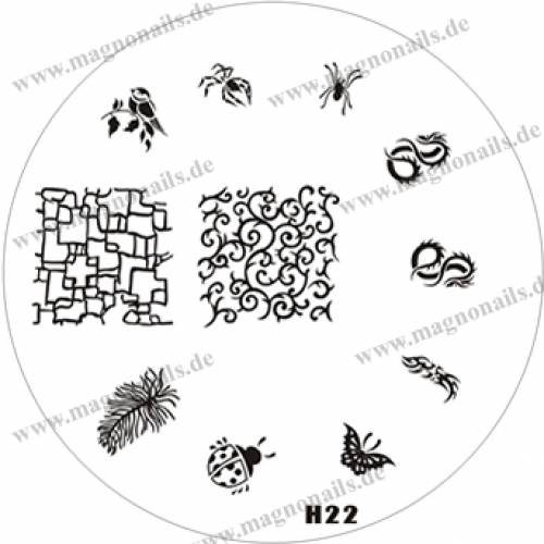 Nail Stamping Schablone H22