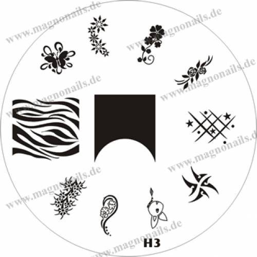 Nail Stamping Schablone H 3