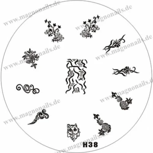 Nail Stamping Schablone H38