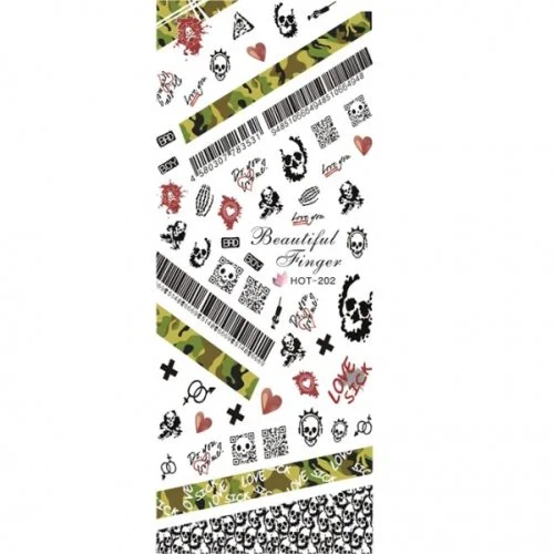 2D Nail Art One Stoke Sticker