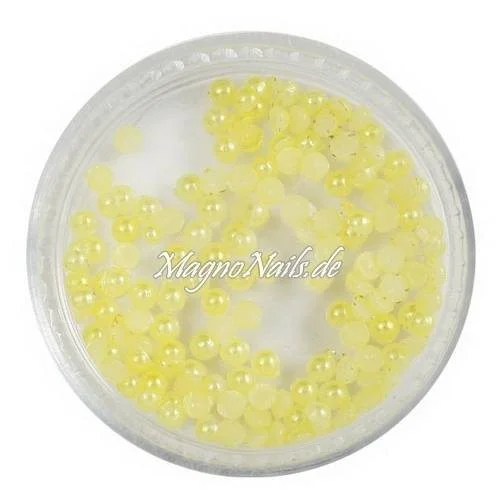 Nail Art Einlegemotive - Halbperlen zitronengelb Nägel Nails Nailart Nageldesign Nagel Glitzersteine