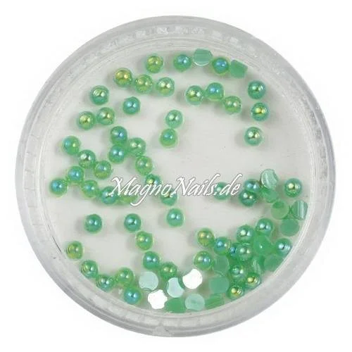 Nail Art Einlegemotive - Halbperlen grün AB Nägel Nails Nailart Nageldesign Nagel Glitzersteine
