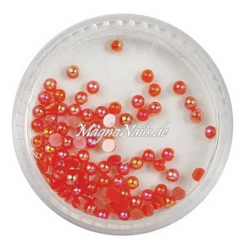 Nail Art Einlegemotive - Halbperlen - rot AB Nägel Nails Nailart Nageldesign Nagel Glitzersteine