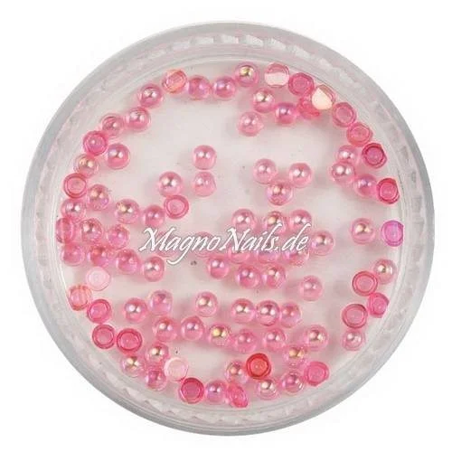Nail Art Einlegemotive - Halbperlen neonpink AB Nägel Nails Nailart Nageldesign Nagel Glitzersteine
