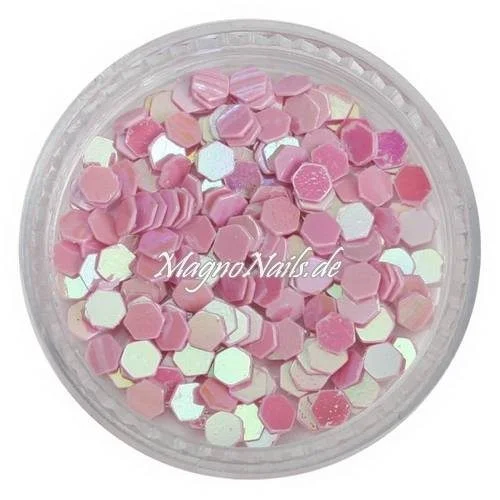 Glitter Shapes - Einlegemotive - hexagon rosa Nail Art Nails Nagel Nögel Nailart Einleger