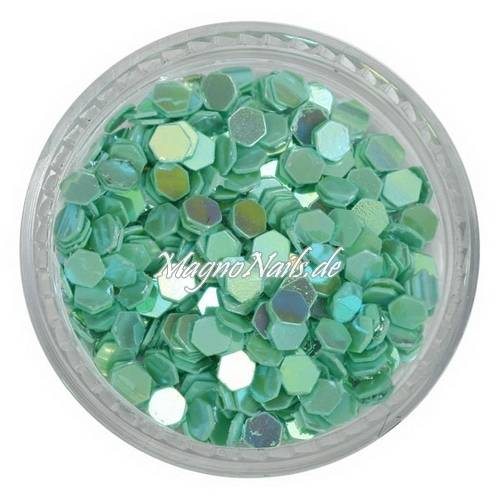 Glitter Shapes - Einlegemotive - hexagon grün Nail Art Nails Nagel Nögel Nailart Einleger