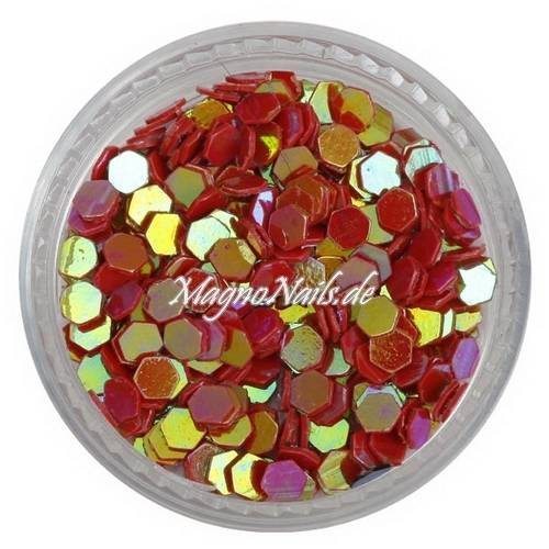 Glitter Shapes - Einlegemotive - hexagon weinrot Nail Art Nails Nagel Nögel Nailart Einleger