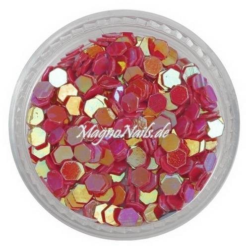 Glitter Shapes - Einlegemotive - hexagon rot Nail Art Nails Nagel Nögel Nailart Einleger