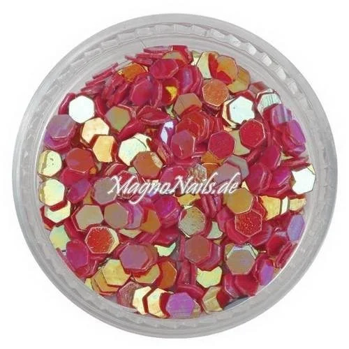 Glitter Shapes - Einlegemotive - hexagon rot Nail Art Nails Nagel Nögel Nailart Einleger
