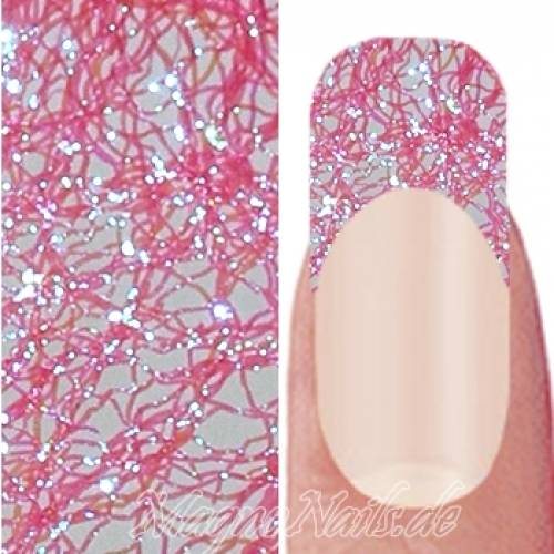 Nail Art Einlegemotive Netz - Laser Lace - Hot Pink fein  Nägel Nails Nailart Nageldesign Nagel Glitzer