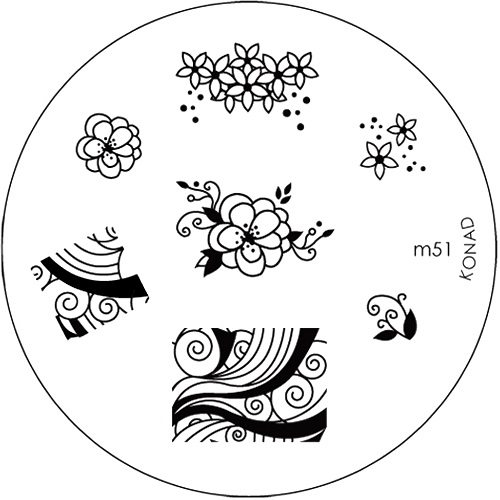 Original Konad Stamping Schablone m51 Nageldesign Nägel Schmuck Nails 