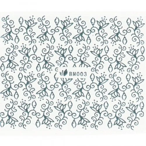 3D Metallic Sticker - silber Seblstklebende Aufkleber Nagelsticker Nagelaufkleber