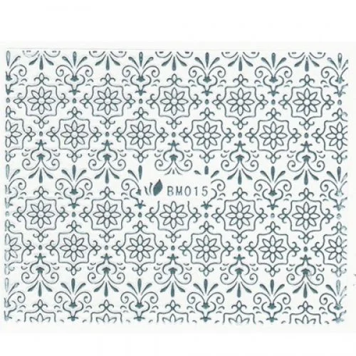 3D Metallic Sticker - silber Seblstklebende Aufkleber Nagelsticker Nagelaufkleber Ornamente