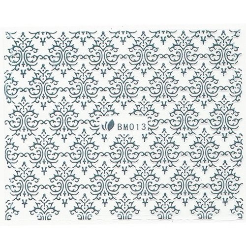 3D Metallic Sticker - silber Seblstklebende Aufkleber Nagelsticker Nagelaufkleber Barock Ornamente