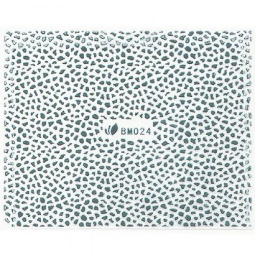 3D Metallic Sticker - silber Seblstklebende Aufkleber Nagelsticker Nagelaufkleber Geopard