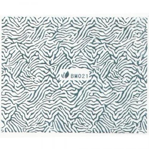 3D Metallic Sticker - silber Seblstklebende Aufkleber Nagelsticker Nagelaufkleber Tiger