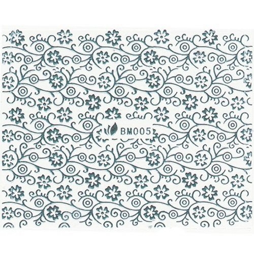 3D Metallic Sticker - silber Seblstklebende Aufkleber Nagelsticker Nagelaufkleber