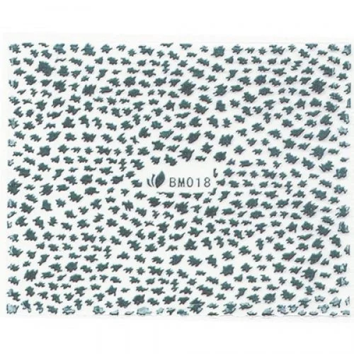 3D Metallic Sticker - silber Seblstklebende Aufkleber Nagelsticker Nagelaufkleber Leo Nägel