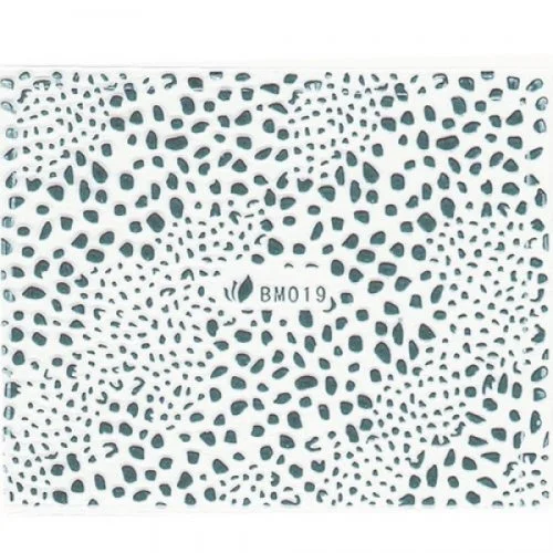 3D Metallic Sticker - silber Seblstklebende Aufkleber Nagelsticker Nagelaufkleber Leo Muster