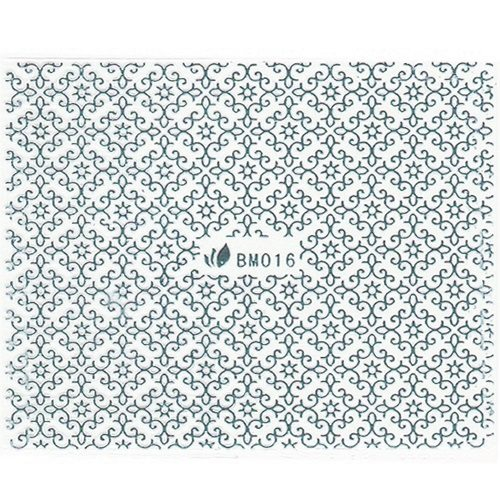 3D Metallic Sticker - silber Seblstklebende Aufkleber Nagelsticker Nagelaufkleber Ornamente
