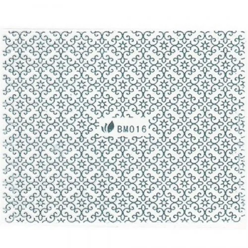 3D Metallic Sticker - silber Seblstklebende Aufkleber Nagelsticker Nagelaufkleber Ornamente