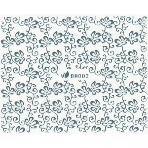 3D Metallic Sticker - silber Seblstklebende Aufkleber Nagelsticker Nagelaufkleber