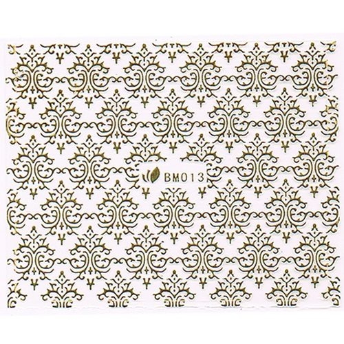 3D Metallic Sticker - gold Seblstklebende Aufkleber Nagelsticker Nagelaufkleber Barock Ornamente
