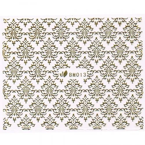 3D Metallic Sticker - gold Seblstklebende Aufkleber Nagelsticker Nagelaufkleber Barock Ornamente