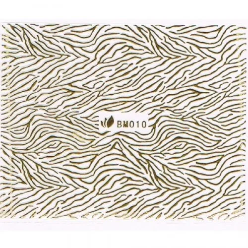 3D Metallic Sticker - gold Seblstklebende Aufkleber Nagelsticker Nagelaufkleber Tiger