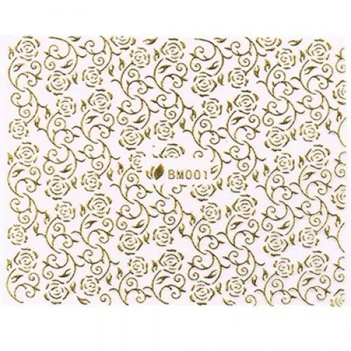 3D Metallic Sticker - gold Seblstklebende Aufkleber Nagelsticker Nagelaufkleber